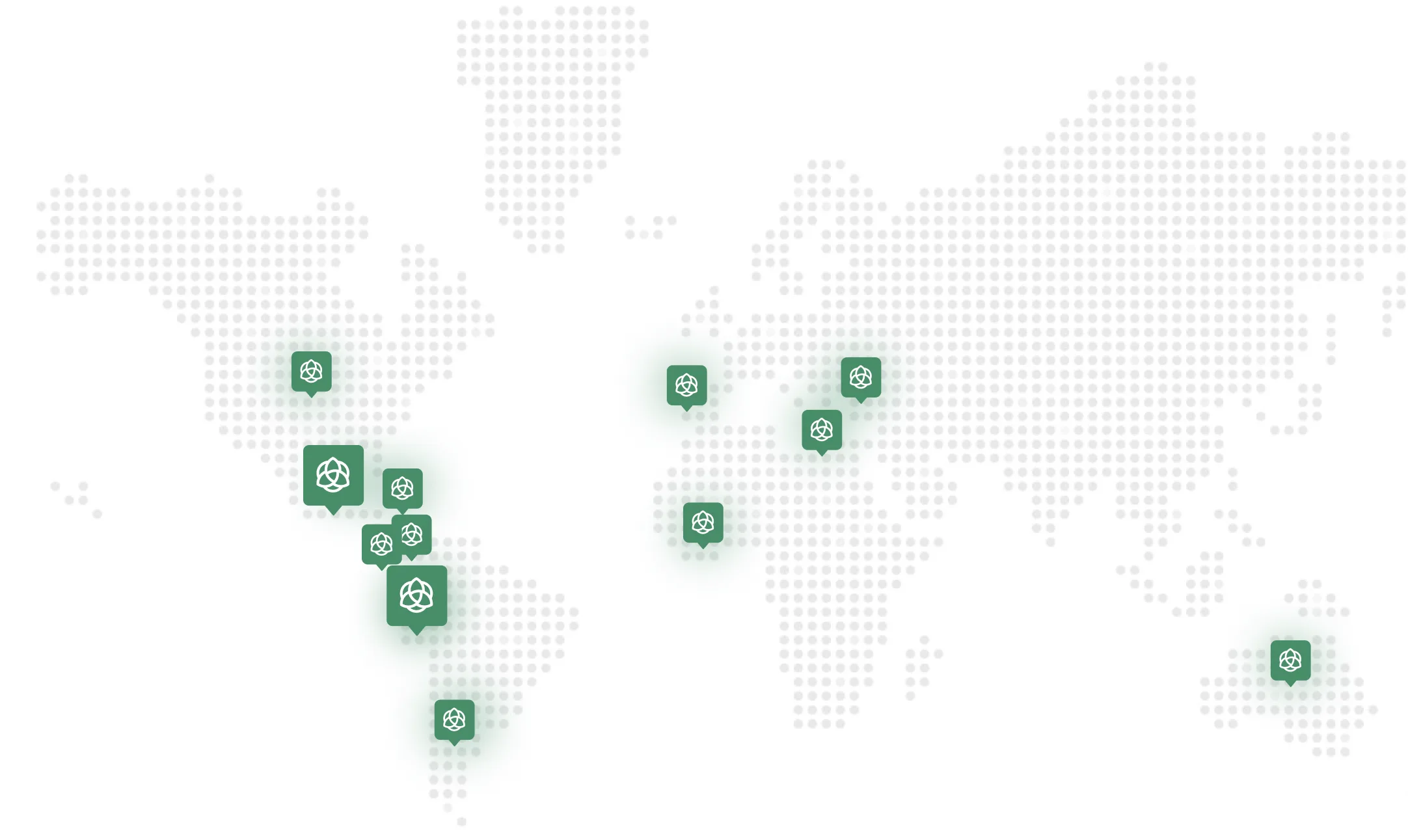 Mapa del mundo con los países donde SERS ha desarrollado proyectos