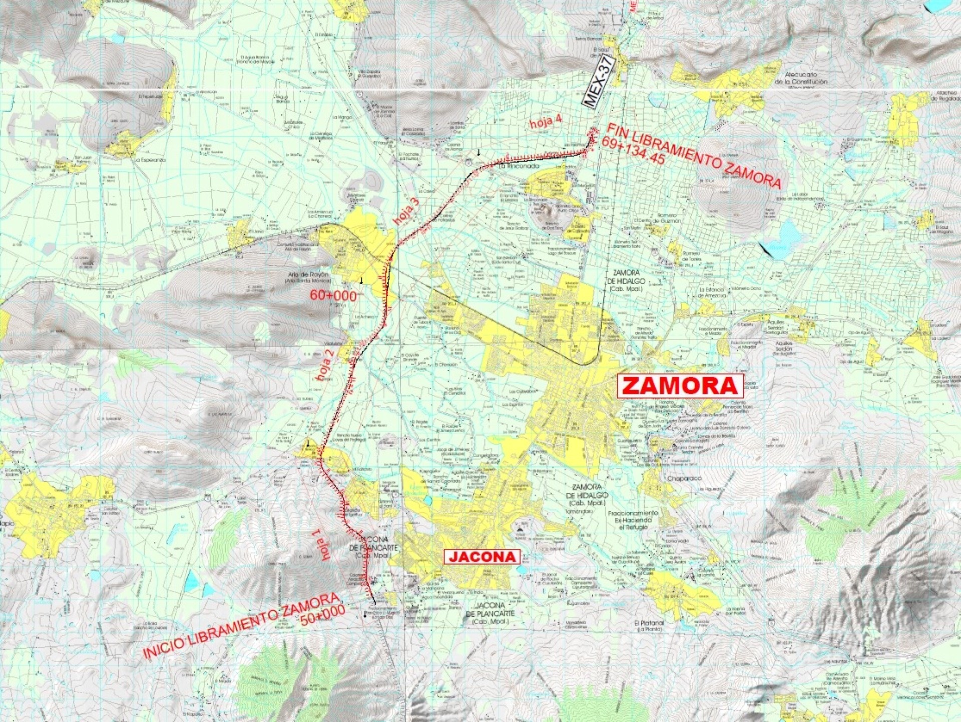 Proyecto de construcción para la carretera de Uruapan - Zamora en el Estado de Michoacán (México)