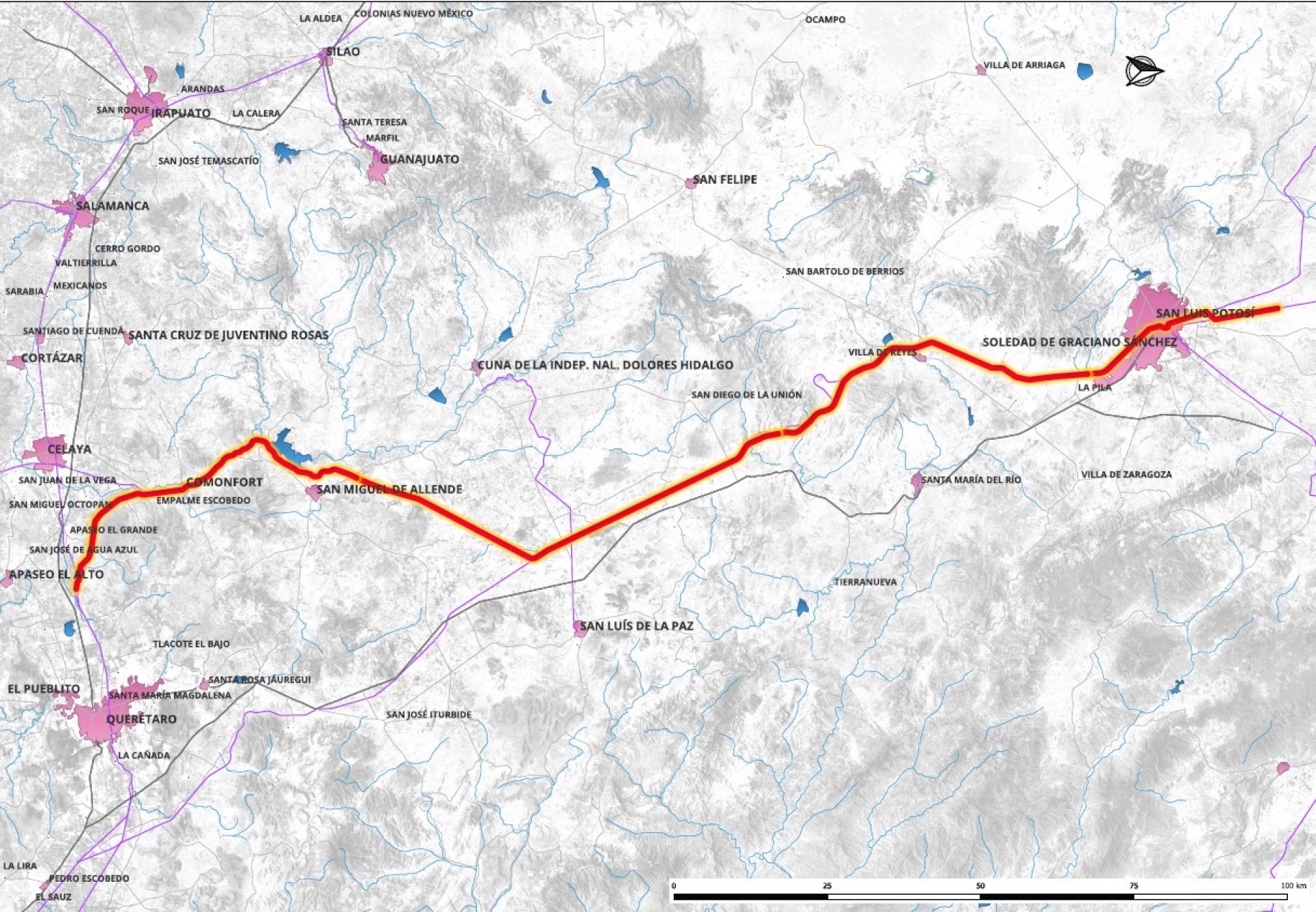 Proyecto de licitación del ferrocarril de viajeros Querétaro–San Luis Potosí. Tramo 1 (México)